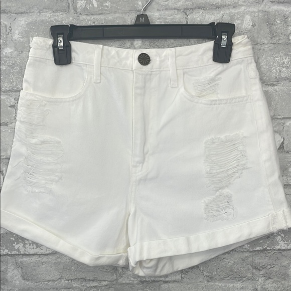 Show Me Your MuMu White Rancho Roll Up Jean Shorts - Picture 1 of 9